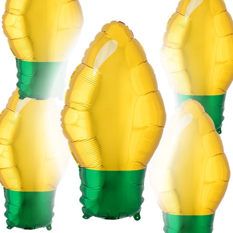 YELLOW Christmas Light Bulb Balloon