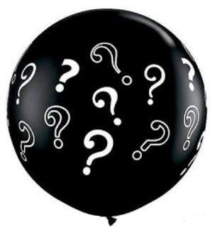 3 foot Qualatex Round Question Mark-A-Round BLACK