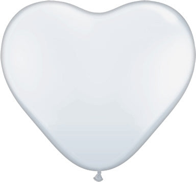 11in WHITE Heart Qualatex (100ct)