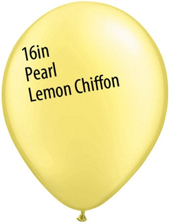 16 inch Qualatex Pastel PEARL LEMON CHIFFON Latex Balloon