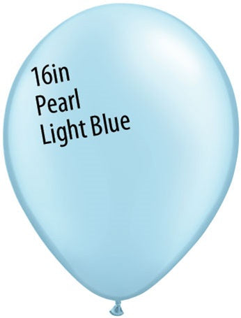 16 inch Qualatex Pastel PEARL LIGHT BLUE Latex Balloon