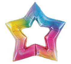 44" Linking Opal Rainbow Star Balloon - Betallic - Premium Party Distribution