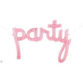 44" Party Script Balloon - Clear Pink - Premium Party Distribution