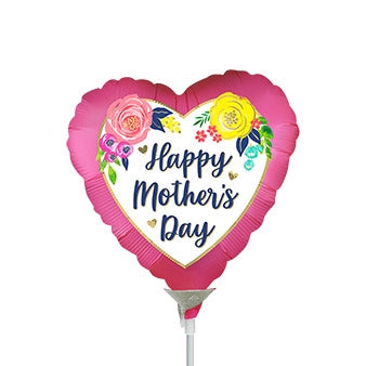 Mother's Day Watercolor Floral Pink Balloon