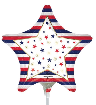 Stars & Stripes Star Shape Foil Balloon