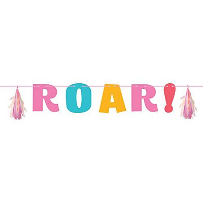 4.5ft Girl Dinosaur Banner (1 Count) - Premium Party Distribution