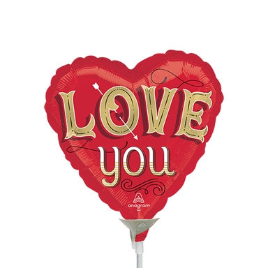 9in LOVE YOU - Just my Type Foil Balloon