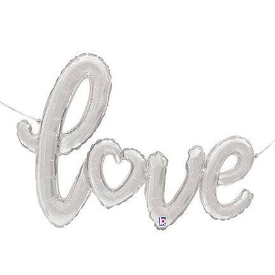 47" Love Script - Silver - Premium Party Distribution