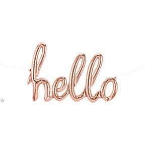 47" Script Balloon - Rose Gold Hello - Premium Party Distribution