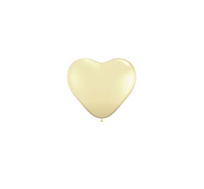 6in IVORY Silk Heart (100ct)