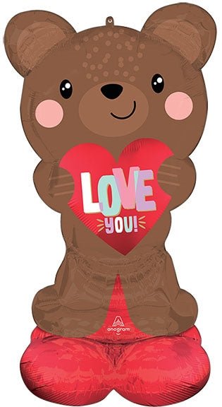 49" AirLoonz™ - Love Bear Satin Brown - Premium Party Distribution