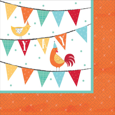 5" Beverage Napkins - Barnyard Birthday (36ct) - Premium Party Distribution