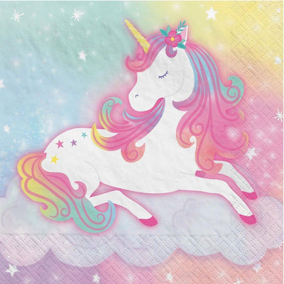 5" Beverage Napkins - Enchanted Unicorn (16ct) - Premium Party Distribution
