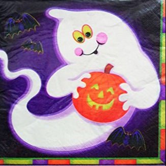 5" Beverage Napkins - Ghost & Pumpkin (20ct) - Premium Party Distribution