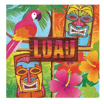 5" Beverage Napkins - Luau Party (16ct) - Premium Party Distribution