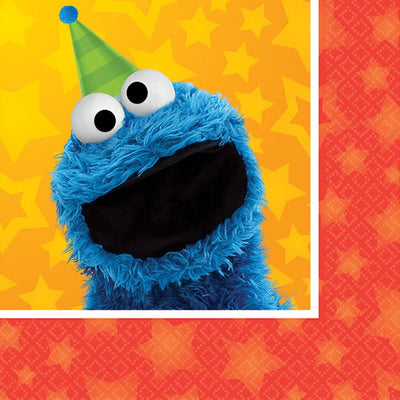 5" Beverage Napkins - Sesame Street (16ct) - Premium Party Distribution