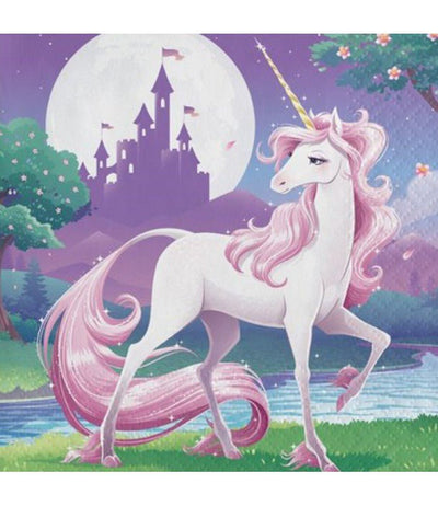 5" Beverage Napkins - Unicorn Fantasy (16ct) - Premium Party Distribution