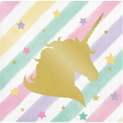 5" Beverage Napkins - Unicorn Sparkle (16ct) - Premium Party Distribution