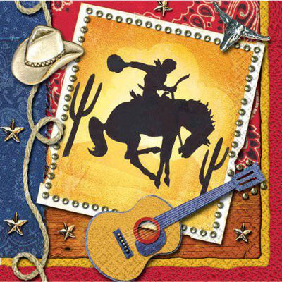 5" Beverage Napkins - Wild West (16ct) - Premium Party Distribution