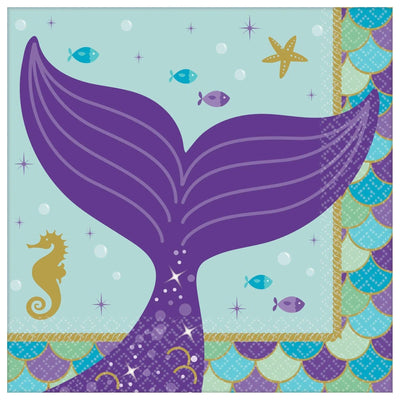 5" Napkins - Mermaid Wishes (16ct) - Premium Party Distribution
