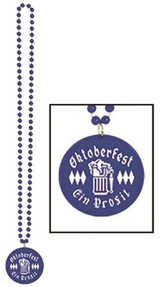 33in BLUE Oktoberfest Beads w/Medallion