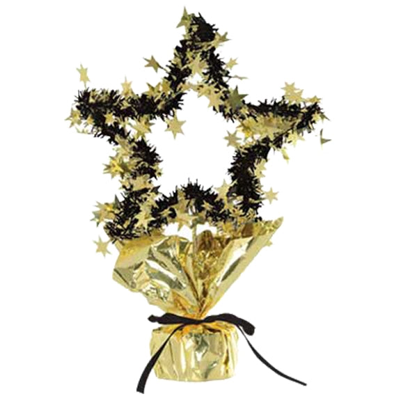 Star Gleam 'N Shape Centerpiece 11½in GOLD & BLACK