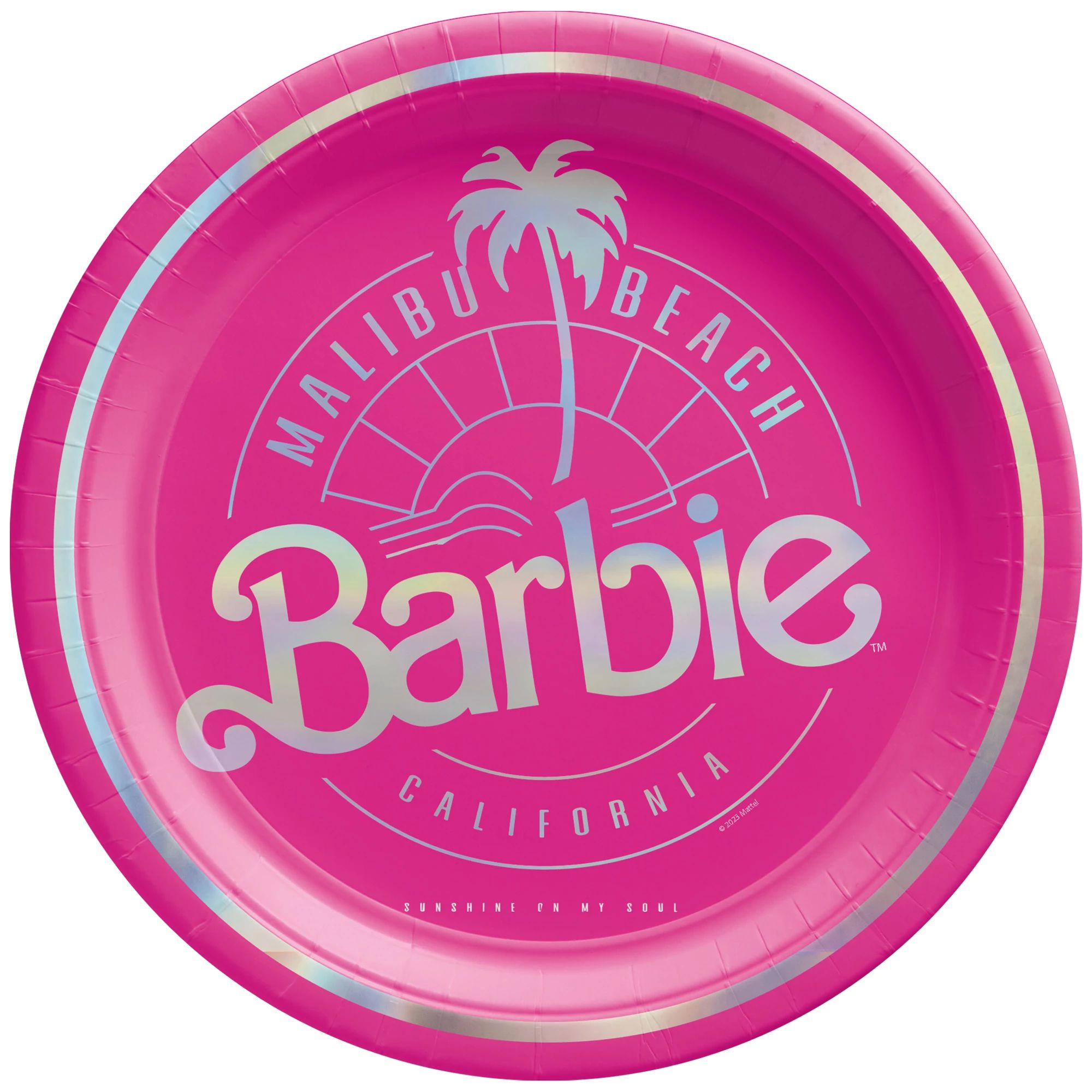 Malibu Barbie 7" Round Metallic Plates 8ct