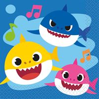 5.5" Beverage Napkins - Baby Shark (16ct) - Premium Party Distribution