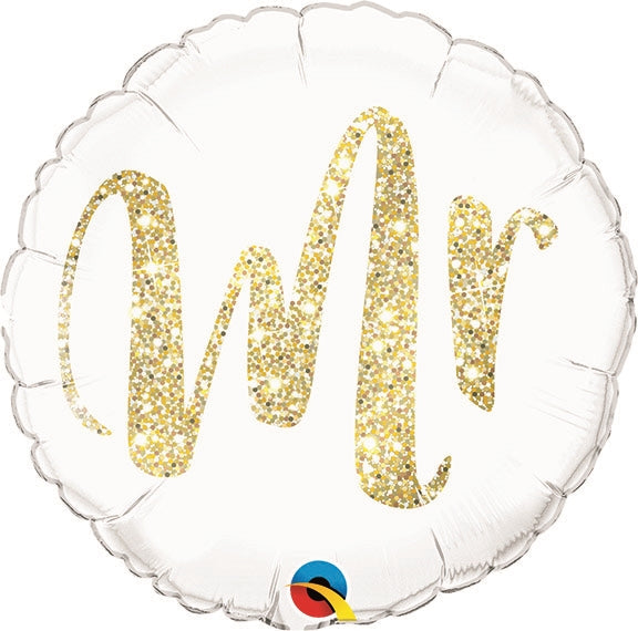 18 inch Mr. Glitter GOLD Foil Balloon