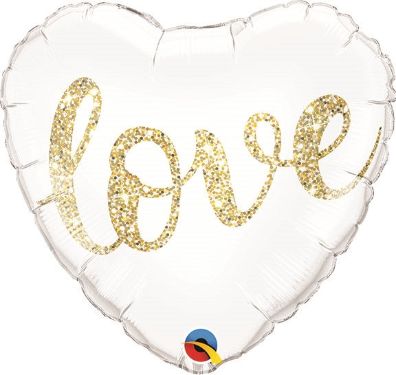 18 inch Love Glitter GOLD Foil Balloon