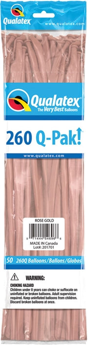 260Q Q-Pak ROSE GOLD Balloons