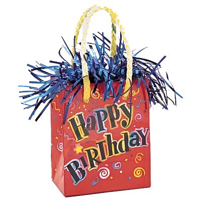 5.7oz Balloon Weight - Happy Birthday Tote - Premium Party Distribution
