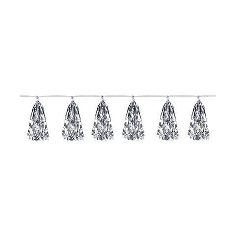 SILVER Metallic Tassel Garland