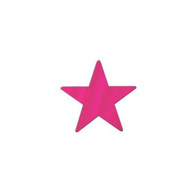 5in Die Cut Foil Star CERISE pk 1dz - Premium Party Distribution