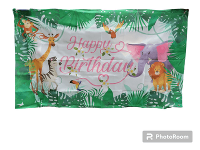 6' Banner - Happy Birthday Jungle - Premium Party Distribution
