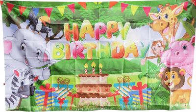 6' Banner - Jungle Happy Birthday - Premium Party Distribution