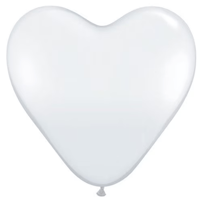 6" Heart - Diamond Clear (100ct) - Qualatex - Premium Party Distribution