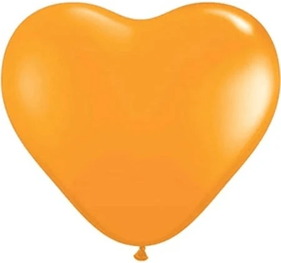 6" Heart - Orange (100ct) - Premium Party Distribution