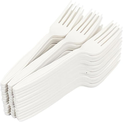 6" Plastic Forks - White (45ct) - Premium Party Distribution