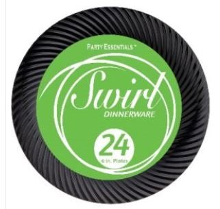 6" Plates - Black Swirl (24ct) - Premium Party Distribution