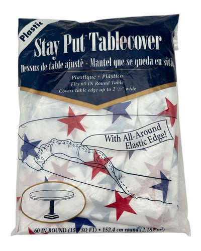 60" Round Stay Put Table Cover - Patriotic - Premium Party Distribution