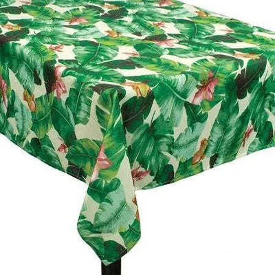 60" x 104" Fabric Tablecloth - Tropical Jungle - Premium Party Distribution