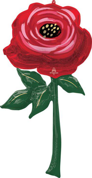 62'' Painted Rose Foil Balloon 1ct - Anagram - Premium Party Distribution