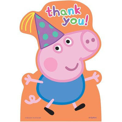 6.25" Thank You Cards - Peppa Pig (8ct) - Premium Party Distribution