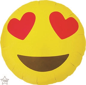 EMOTICON HEART EYES Foil Balloon