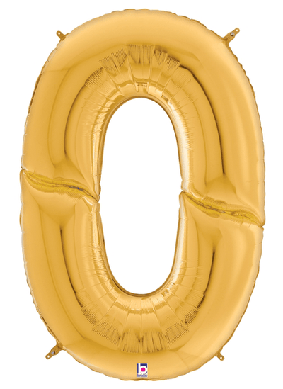 64" Gigaloon Number 0 - Gold - Premium Party Distribution