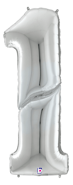 64" Gigaloon Number 1 - Silver - Premium Party Distribution