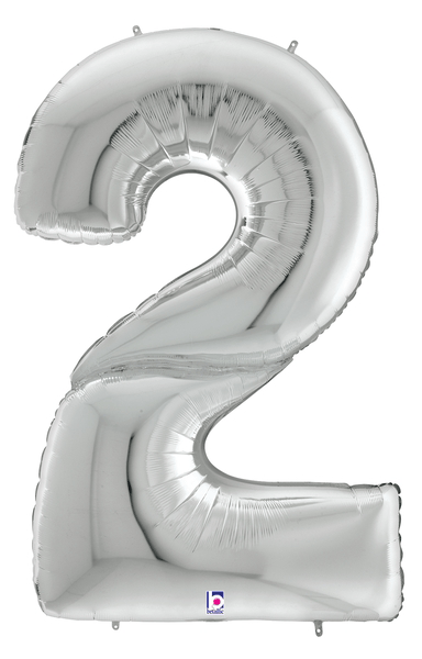 64" Gigaloon Number 2 - Silver - Premium Party Distribution