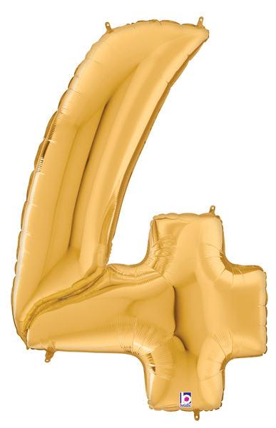 64" Gigaloon Number 4 - Gold - Premium Party Distribution