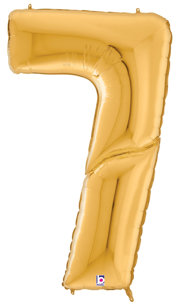 64" Gigaloon Number 7 - Gold - Premium Party Distribution